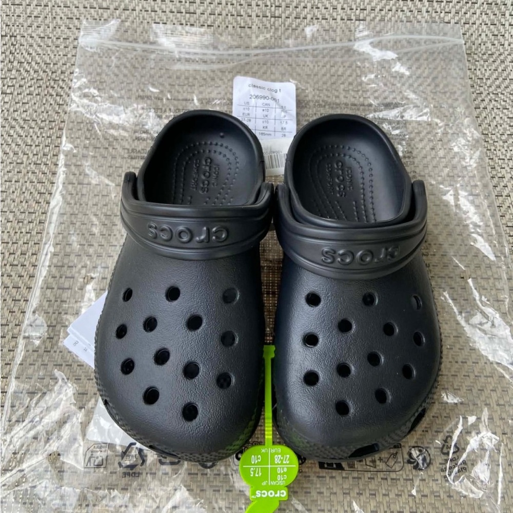 Crocs Unisex Toddler Classic Clog; Black, C10